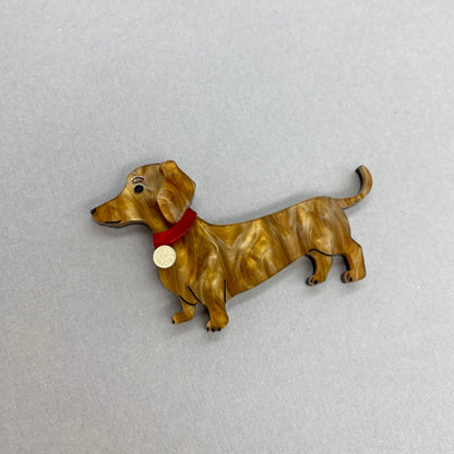 Denise the Red Dachshund Brooch