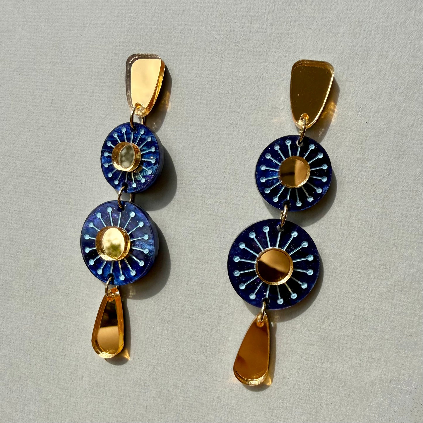 Sunburst Earrings - Ocean Blue