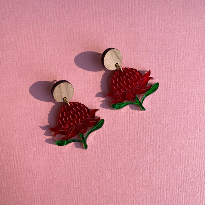 Waratah Earrings