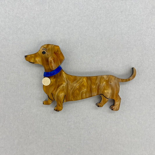 Denise the Red Dachshund Brooch