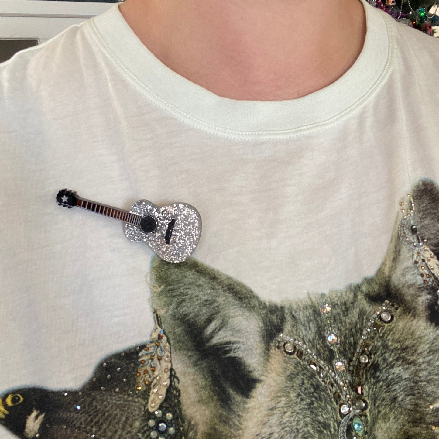 Guitar Brooch - Glitter