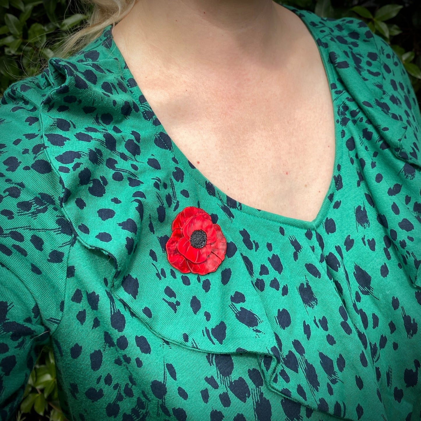 Poppy Flower brooch