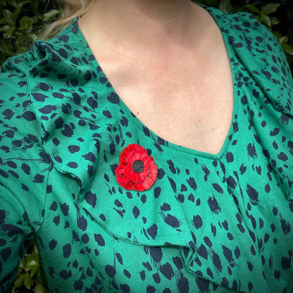 Poppy Flower brooch