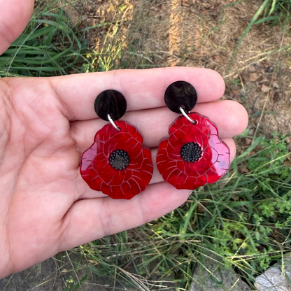 Poppy Flower earrings
