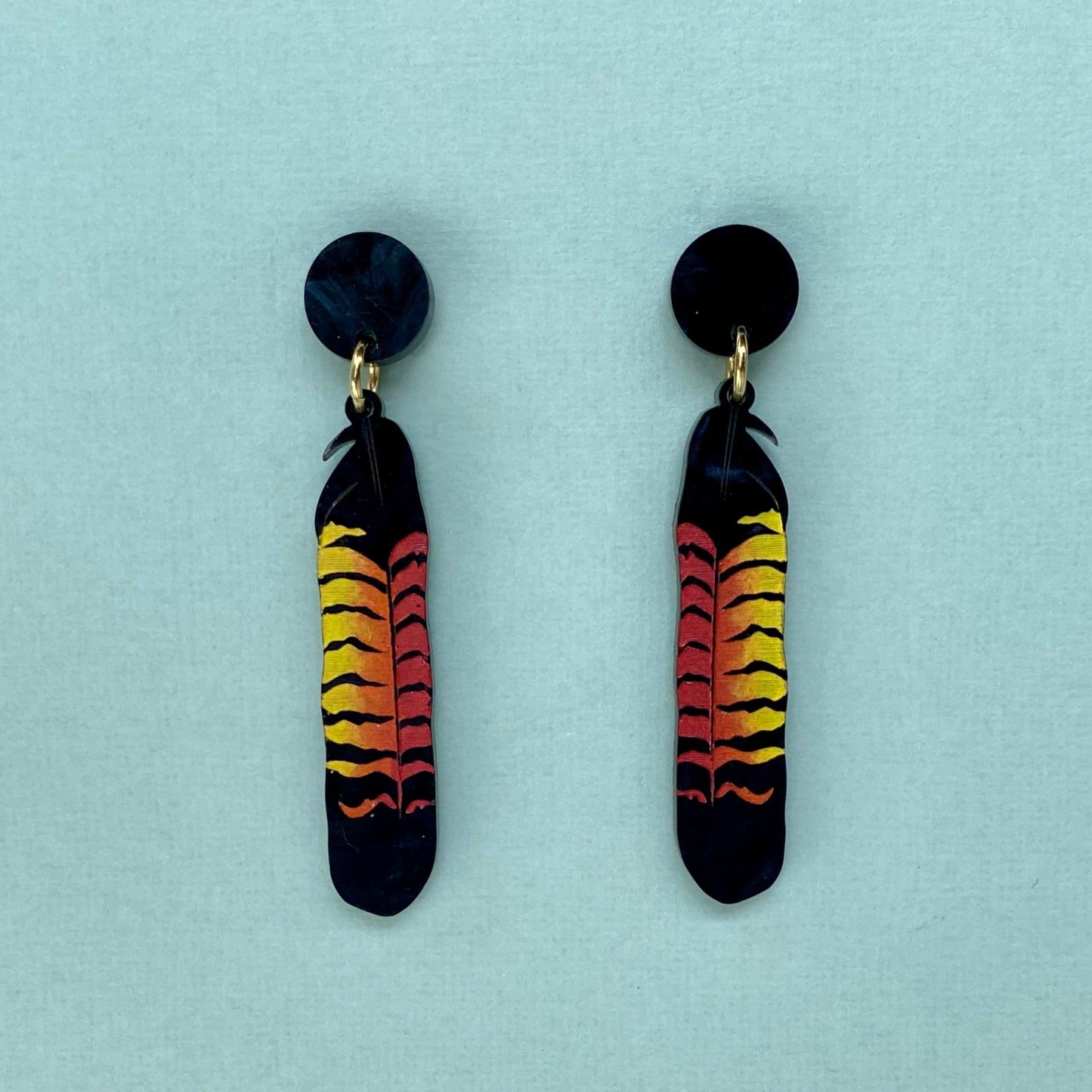 Black Cockatoo Feather earrings
