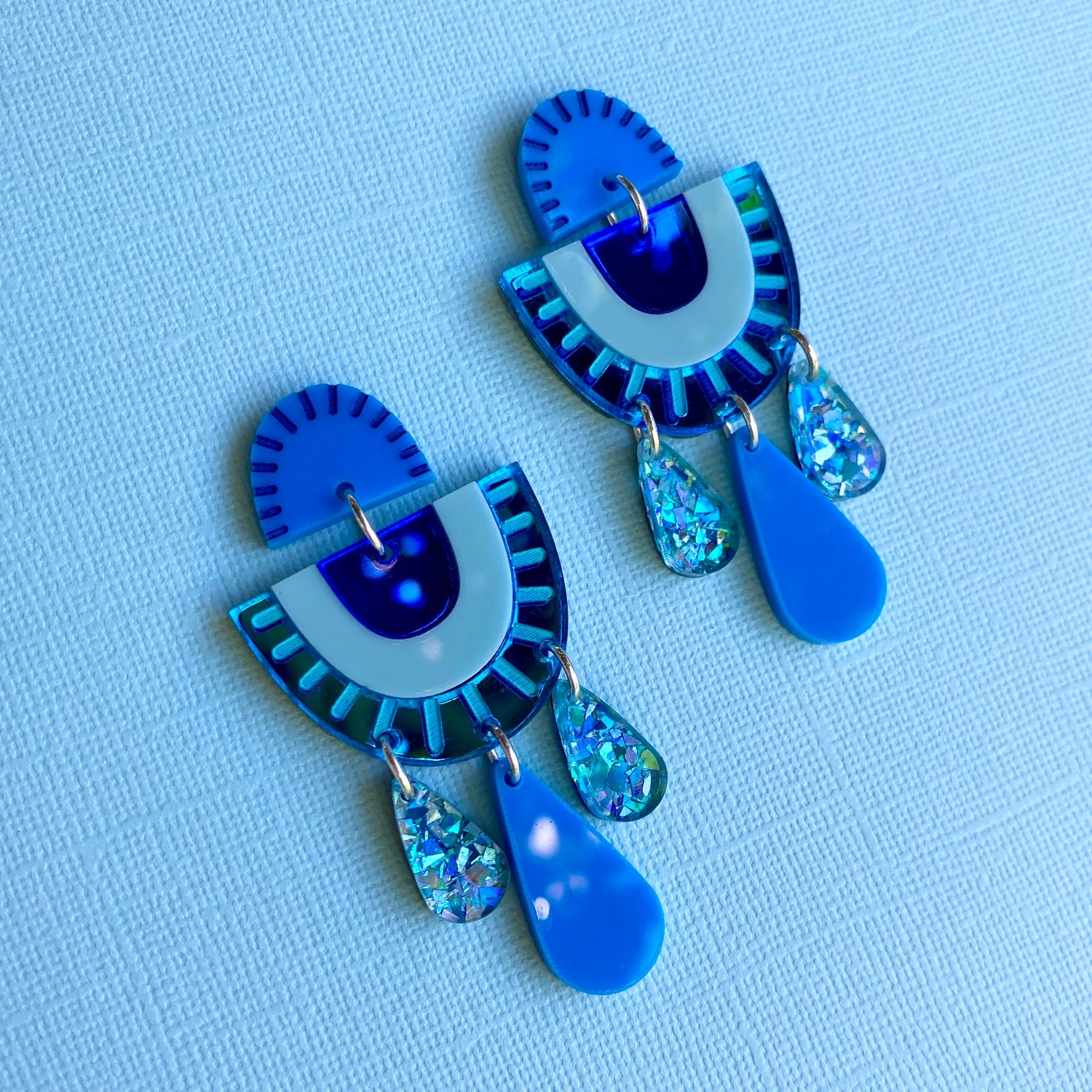 Aurora Arch Earrings - Ocean | Blue Raven Designs | Acrylic Jewellery