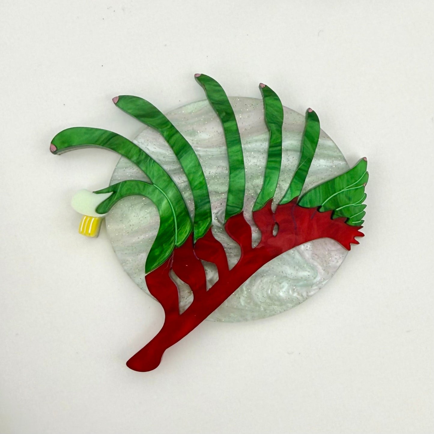 Red and Green Kangaroo Paw Brooch