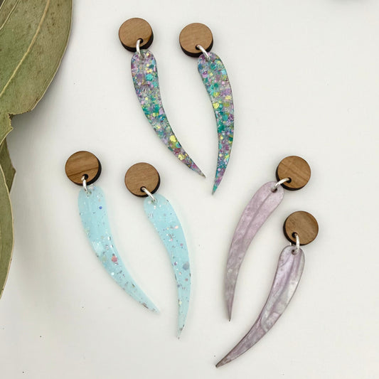 Gum Leaf Earrings - Sweet Pastels