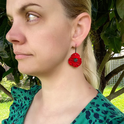 Poppy Flower earrings