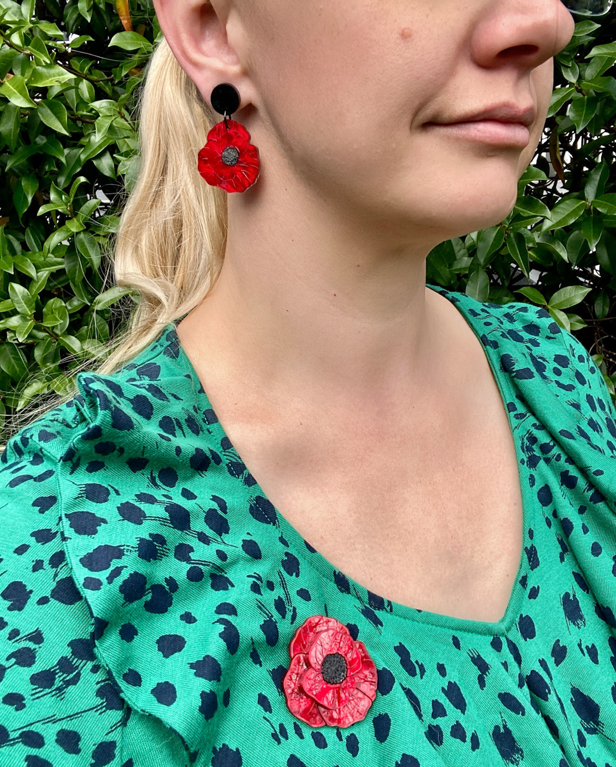 Poppy Flower earrings