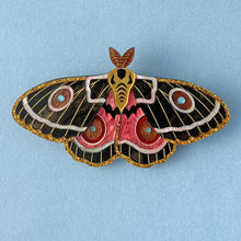 Load image into Gallery viewer, Zaddach&#39;s Emperor Moth Brooch
