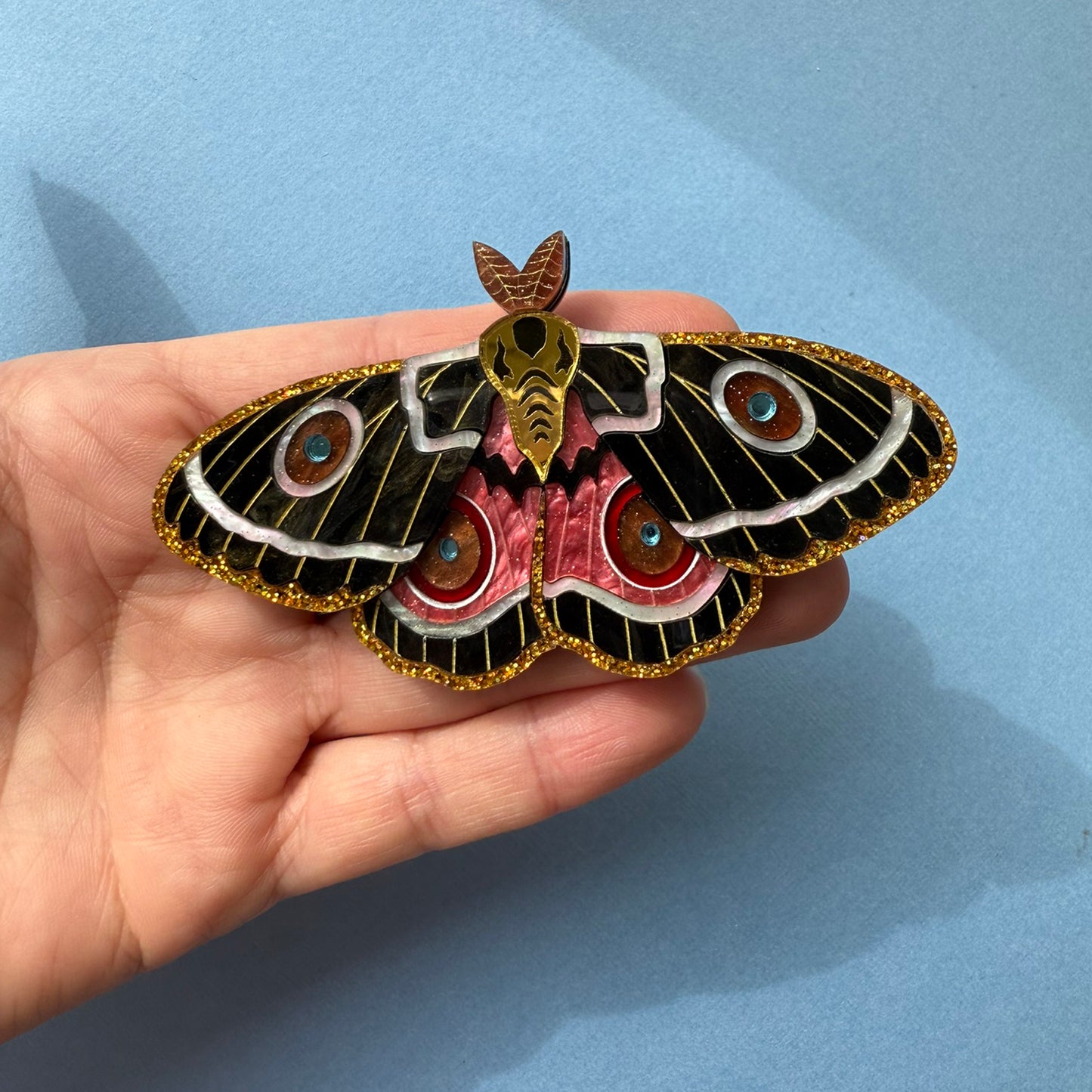 Zaddach's Emperor Moth Brooch