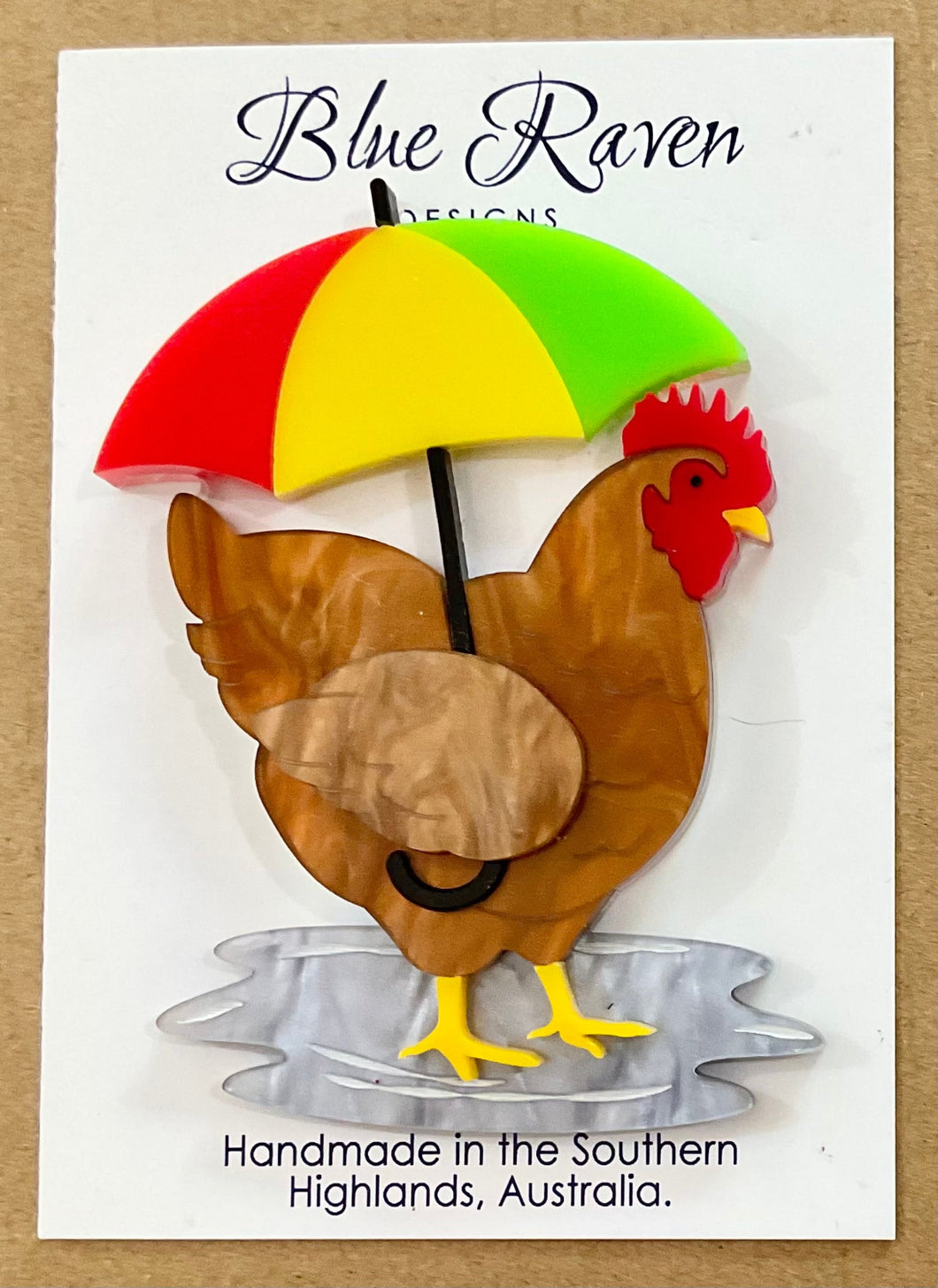 SAMPLE Henrietta Hen Brooch -brown