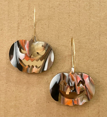 SAMPLE Jack-O-Lantern Hoop Earrings