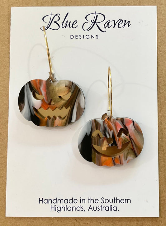 SAMPLE Jack-O-Lantern Hoop Earrings