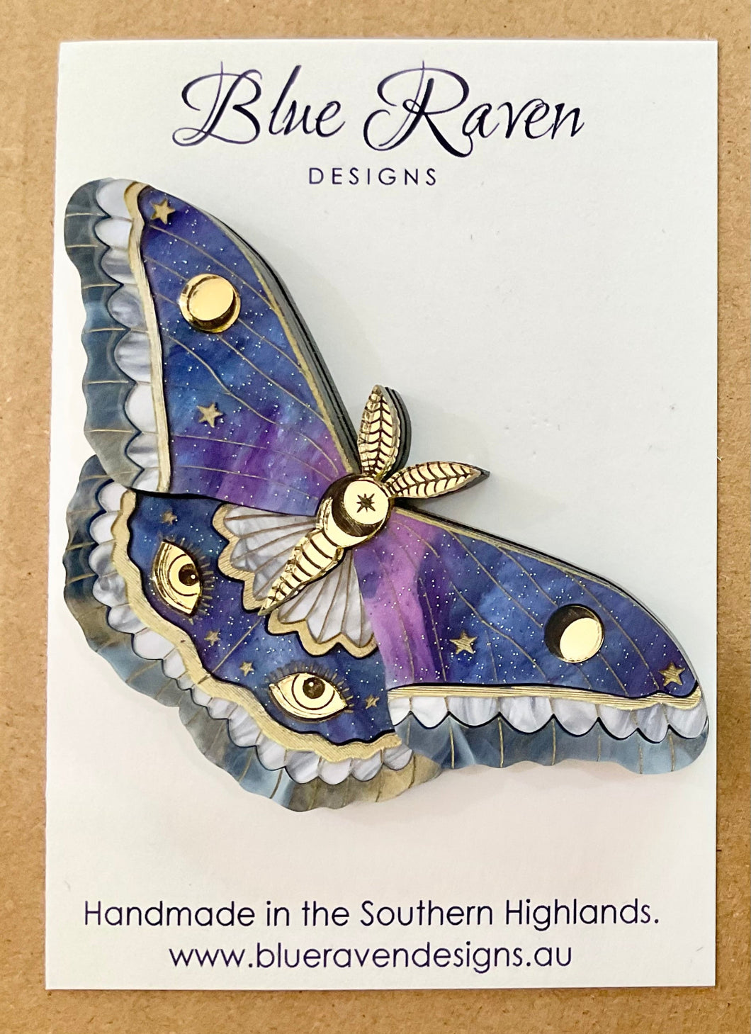 SECONDS Mystic Moth Brooch - Blue