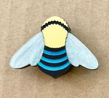Load image into Gallery viewer, SAMPLE Blue Banded Bee Mini Brooch
