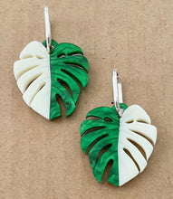 Load image into Gallery viewer, SAMPLE Monstera Half Moon Earrings
