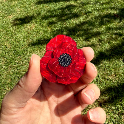 Poppy Flower brooch