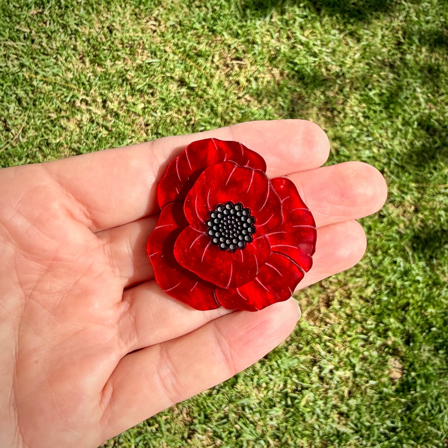 Poppy Flower brooch