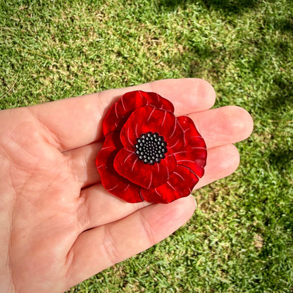Poppy Flower brooch
