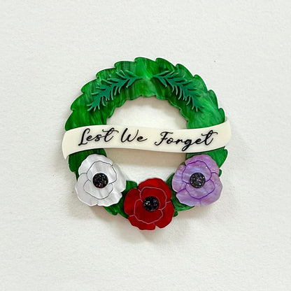 Preorder Lest We Forget Wreath Brooch