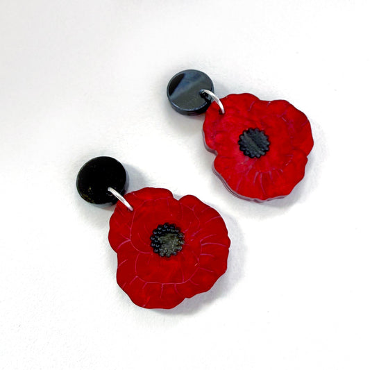 Poppy Flower earrings