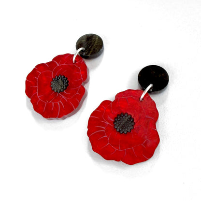 Poppy Flower earrings