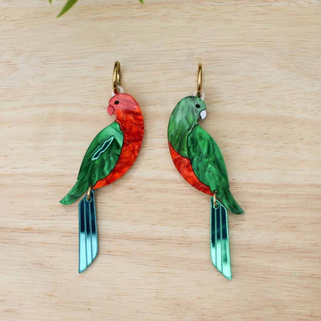 King Parrot Statement Earrings