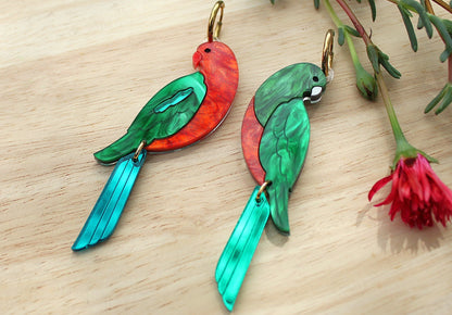 King Parrot Statement Earrings
