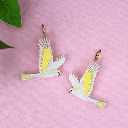 Sulphur Crested White Cockatoo earrings