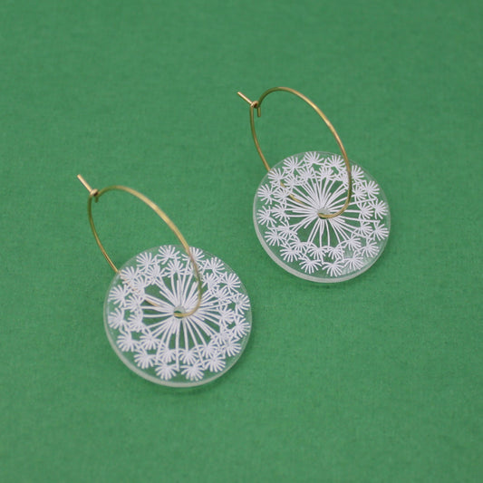 Dandelion Hoop Earrings