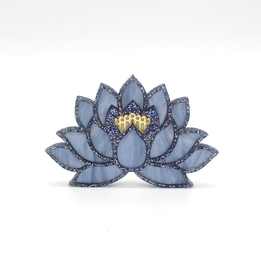 Preorder Blue Lotus Brooch - Light