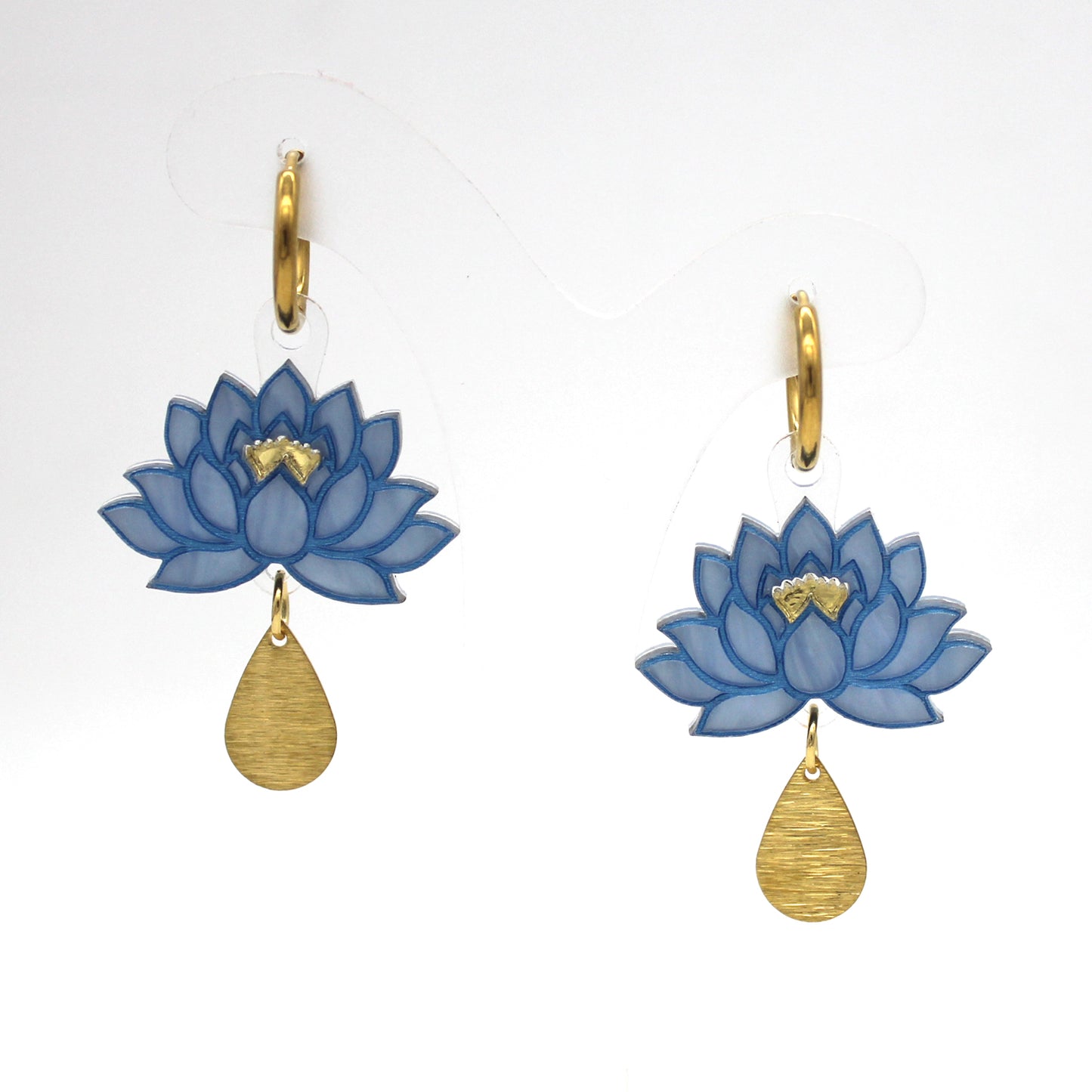 Preorder Blue Lotus Earrings - Light