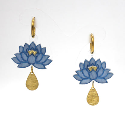 Preorder Blue Lotus Earrings - Light
