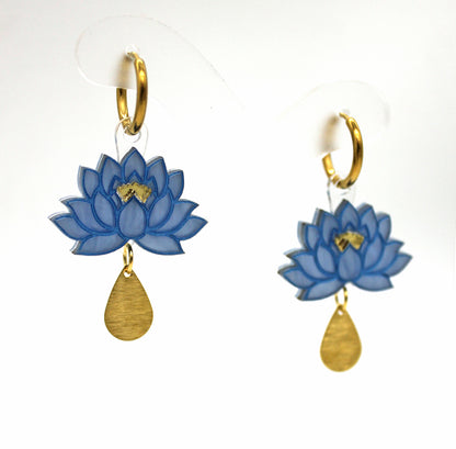 Preorder Blue Lotus Earrings - Light