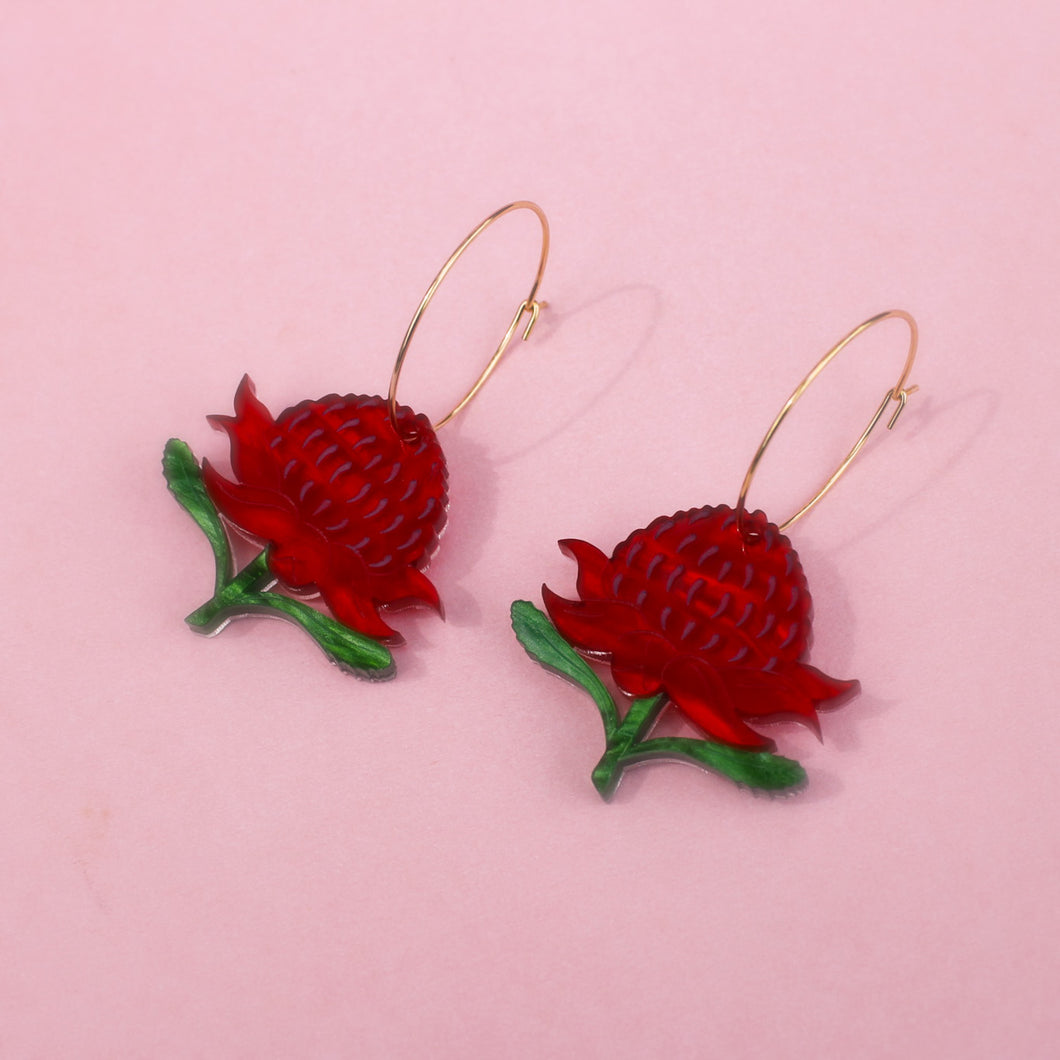 Waratah earrings