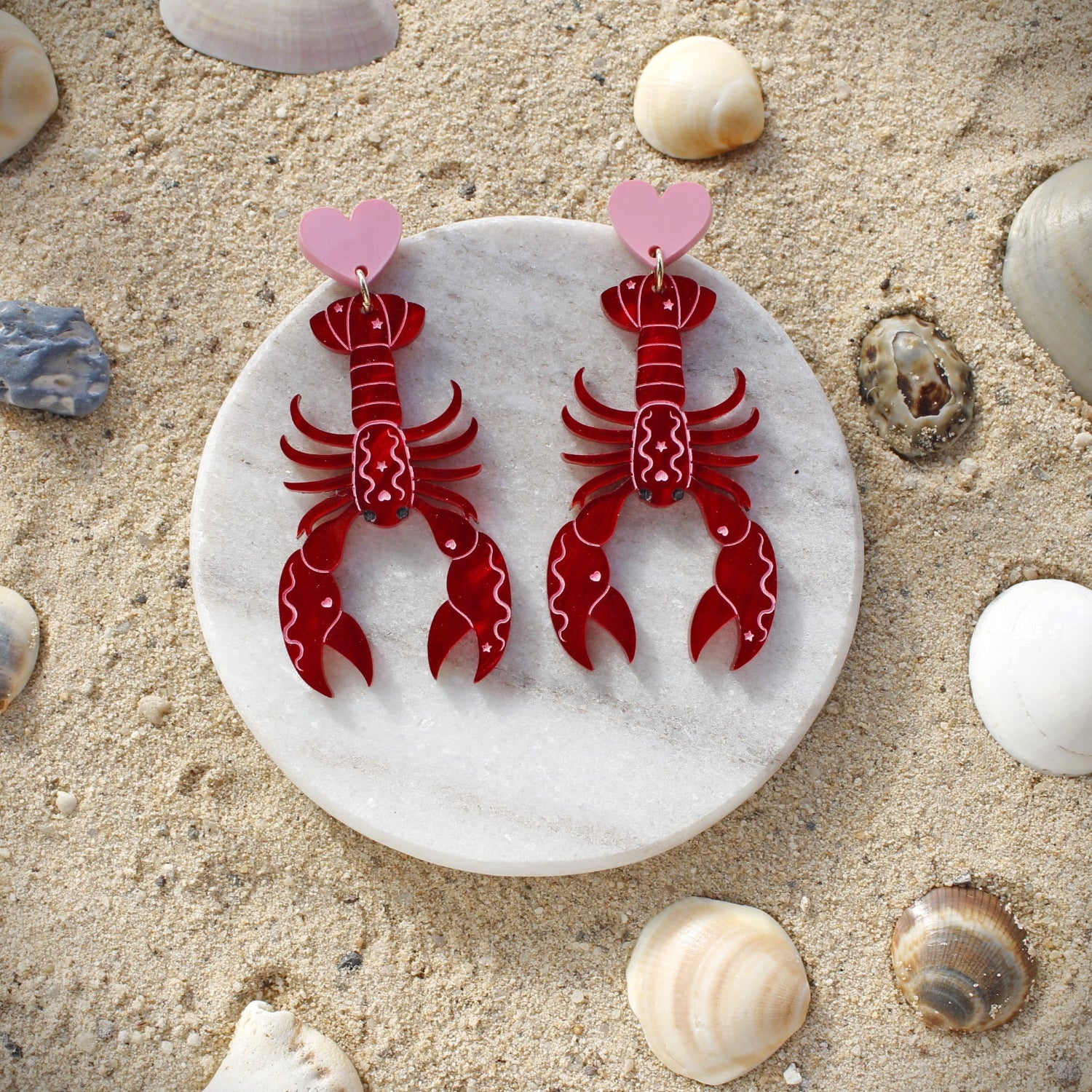 Love Lobster Earrings | Blue Raven Designs | Australian Made Jewellery