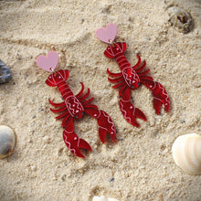 Load image into Gallery viewer, Love Lobster Earrings
