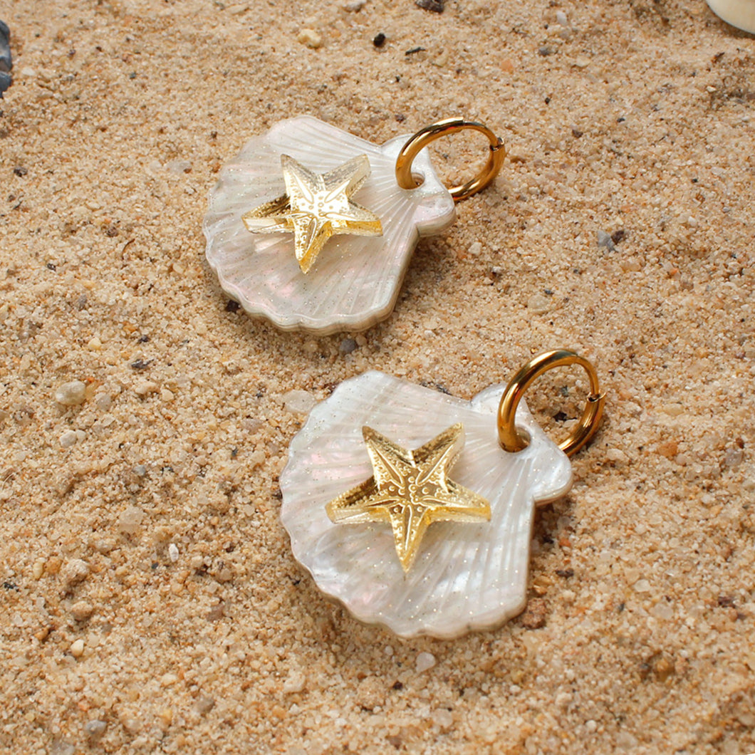 Starfish Shell Earrings