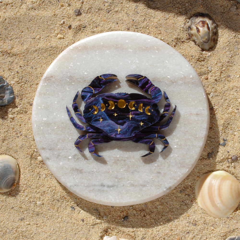 Lunar Blue Crab Brooch