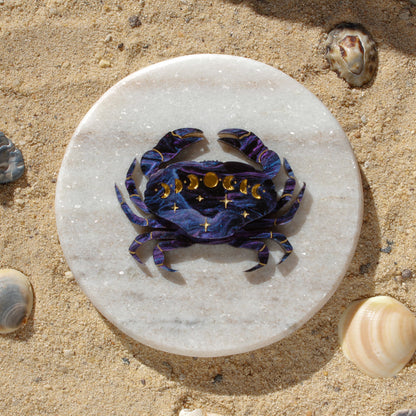 Lunar Blue Crab Brooch