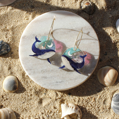 SECONDS Midnight Whale Earrings