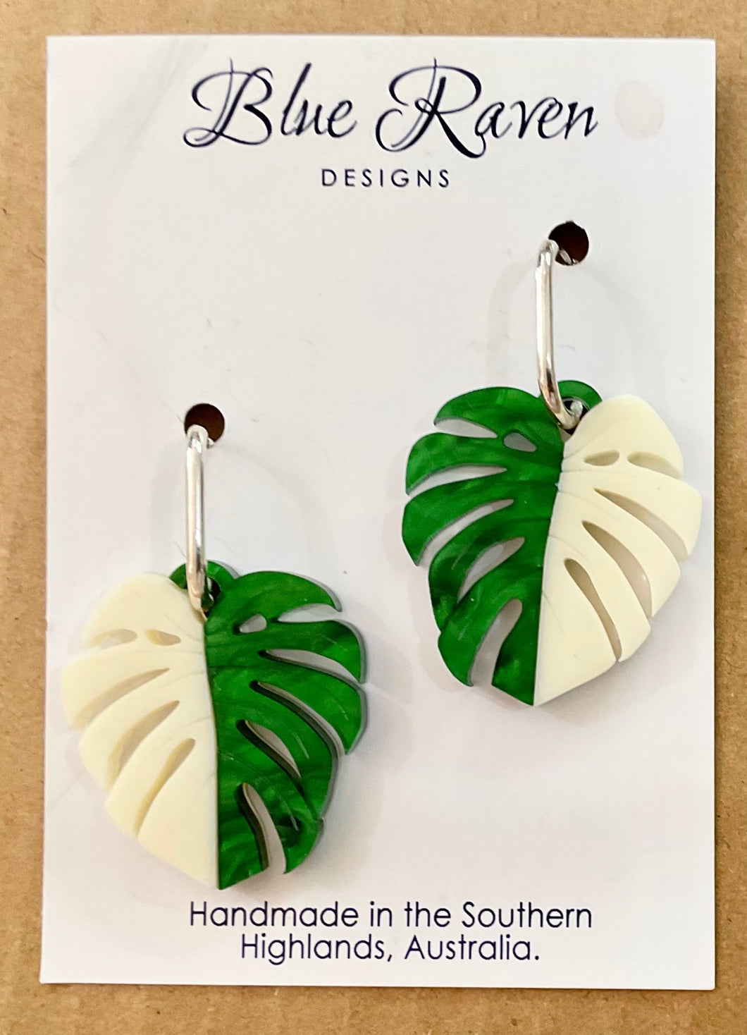 SAMPLE Monstera Half Moon Earrings