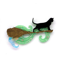 Load image into Gallery viewer, Preorder Salem of the Sky Brooch - Mint Sparkle

