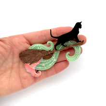 Load image into Gallery viewer, Preorder Salem of the Sky Brooch - Mint Sparkle
