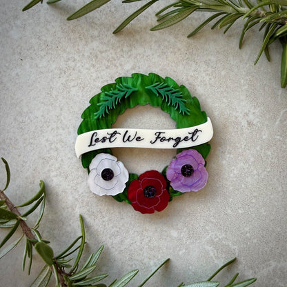 Preorder Lest We Forget Wreath Brooch