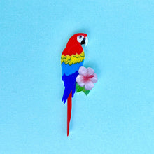Load image into Gallery viewer, Sebastian the Scarlet Macaw Brooch
