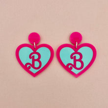 Load image into Gallery viewer, Barbie Heart &#39;B&#39; earrings and brooch
