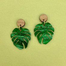 Load image into Gallery viewer, Monstera Leaf Earrings
